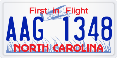 NC license plate AAG1348