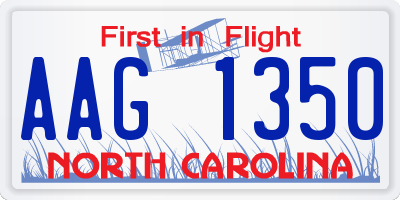 NC license plate AAG1350