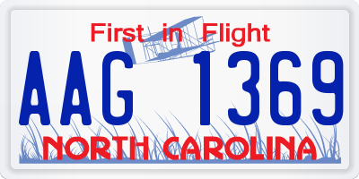 NC license plate AAG1369