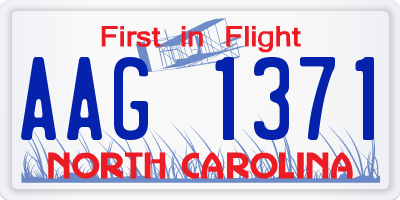 NC license plate AAG1371