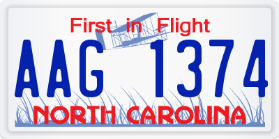 NC license plate AAG1374