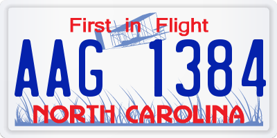 NC license plate AAG1384