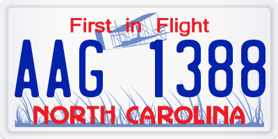 NC license plate AAG1388