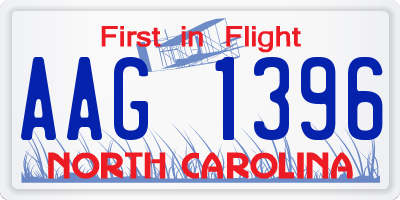 NC license plate AAG1396