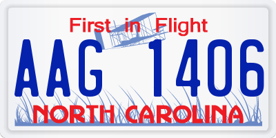 NC license plate AAG1406