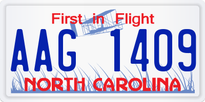 NC license plate AAG1409