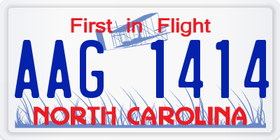 NC license plate AAG1414