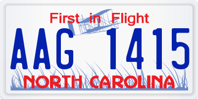 NC license plate AAG1415