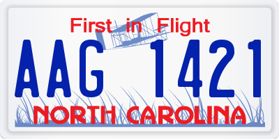 NC license plate AAG1421