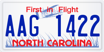 NC license plate AAG1422