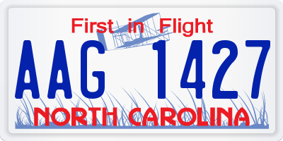 NC license plate AAG1427