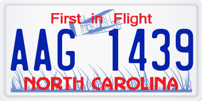 NC license plate AAG1439