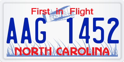 NC license plate AAG1452
