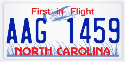 NC license plate AAG1459
