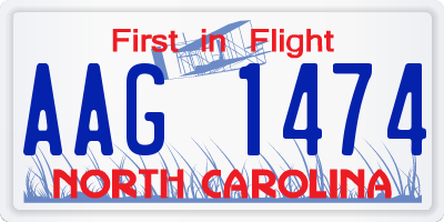NC license plate AAG1474