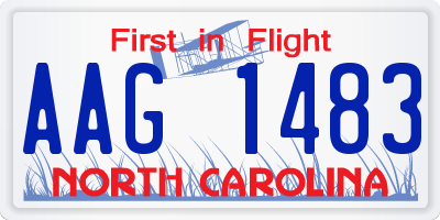 NC license plate AAG1483