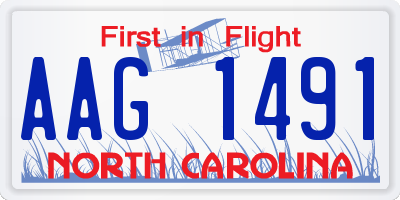 NC license plate AAG1491