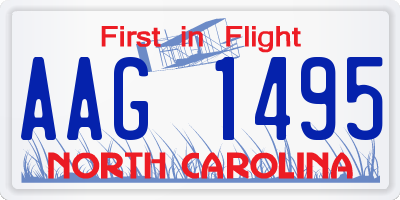 NC license plate AAG1495