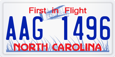 NC license plate AAG1496
