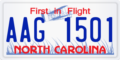 NC license plate AAG1501
