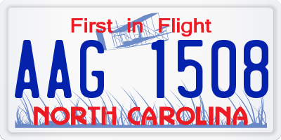 NC license plate AAG1508