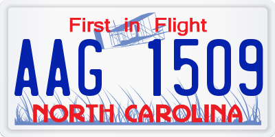 NC license plate AAG1509