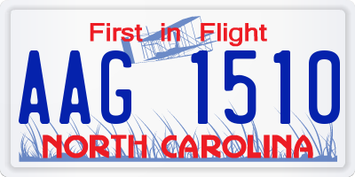 NC license plate AAG1510