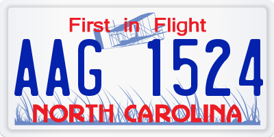 NC license plate AAG1524