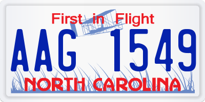NC license plate AAG1549