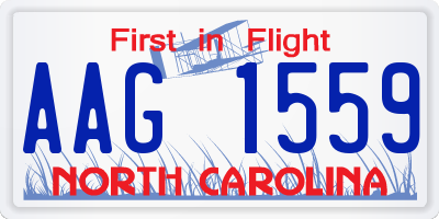 NC license plate AAG1559
