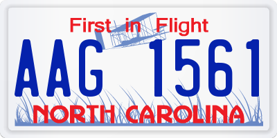 NC license plate AAG1561