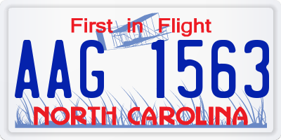NC license plate AAG1563