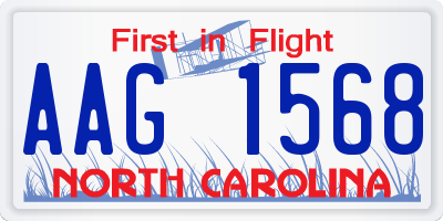 NC license plate AAG1568