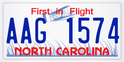 NC license plate AAG1574