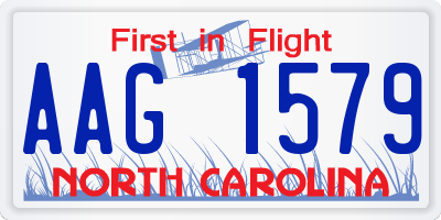 NC license plate AAG1579