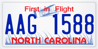 NC license plate AAG1588