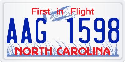 NC license plate AAG1598