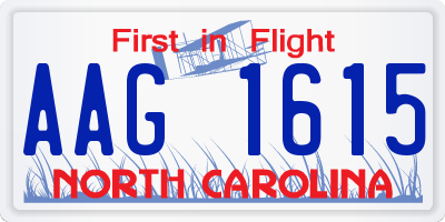NC license plate AAG1615