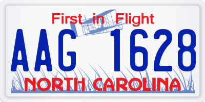 NC license plate AAG1628