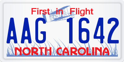NC license plate AAG1642
