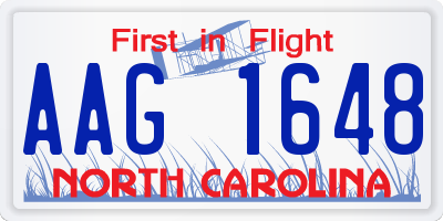 NC license plate AAG1648