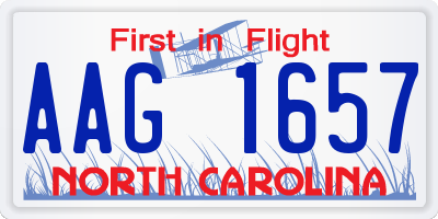 NC license plate AAG1657