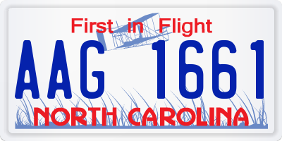 NC license plate AAG1661