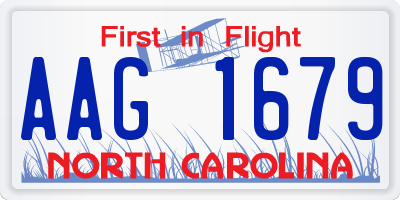 NC license plate AAG1679