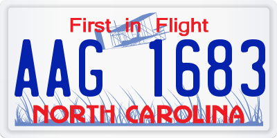 NC license plate AAG1683
