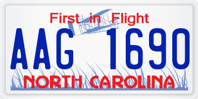 NC license plate AAG1690