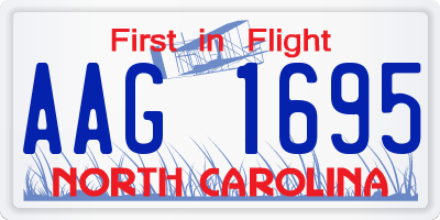NC license plate AAG1695