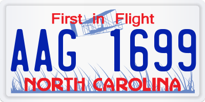 NC license plate AAG1699
