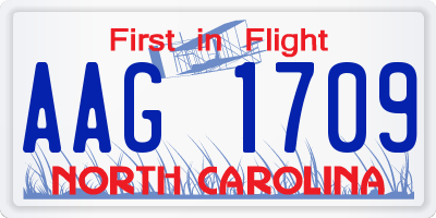 NC license plate AAG1709