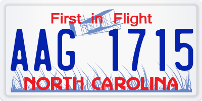 NC license plate AAG1715